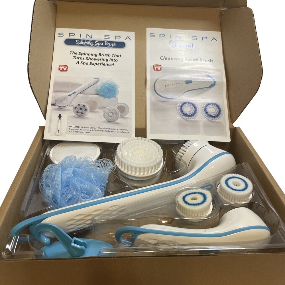 Spin Spa Spinning Spa Brush Facial Cleansing Brush Set with Attachments